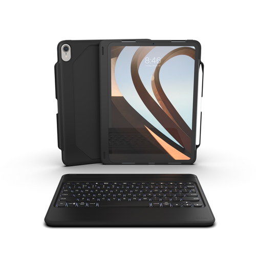 ZAGG Rugged Book Go. Tastatursprache: Schweiz. Markenkompatibilität: Apple, Kompatibilität: iPad Pro, Produktfarbe: Schwar