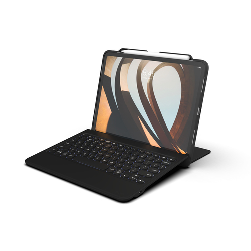 ZAGG Rugged Book Go. Tastatursprache: Schweiz. Markenkompatibilität: Apple, Kompatibilität: iPad Pro, Produktfarbe: Schwar