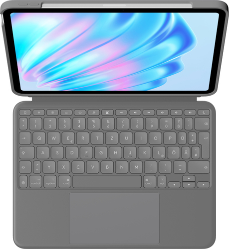 Logitech Combo Touch Tastatur/Cover für 27,9 cm (11 Zoll) Apple iPad Air 11 (2024), iPad Air (5. Generation) Tablet - Grau