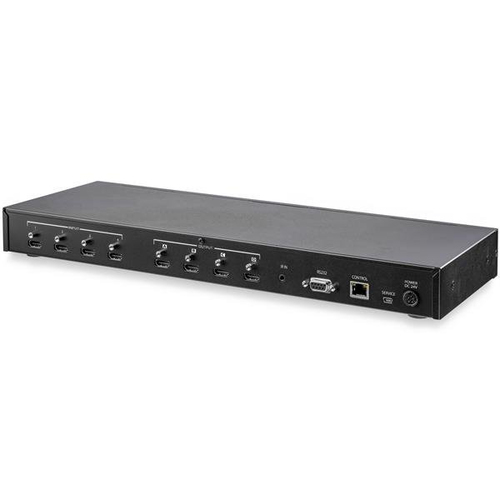 StarTech.com 4x4 HDMI Matrix Switch mit Audio- und Ethernet-Steuerung - 4K 60Hz - HDMI Switch - 4K - 4 Eingabegerät - 4 Di