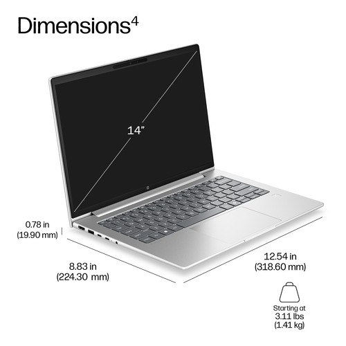 HP ProBook 4 G2a 35.6 cm (14") Notebook - WUXGA - AMD Ryzen 7 Ryzen 200 Series 250 - 32 GB - 512 GB SSD - Pike Silver Alum