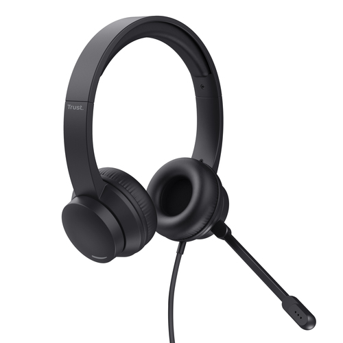 Trust Ayda Kabel Auf den Ohren, Kopfbügel Stereo Headset - Schwarz - Binaural - Geschlossen - 20 Hz bis 20 kHz Frequenzgan