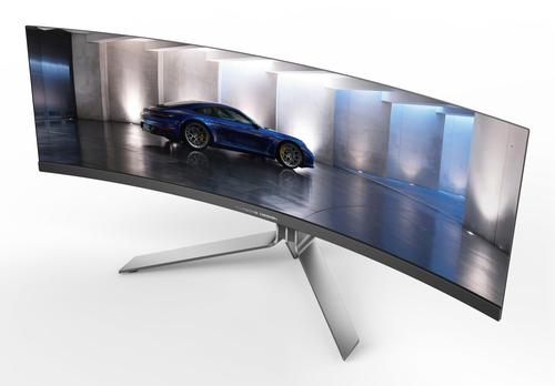 AOC AGON PRO PD49 49" Class Dual Quad HD (DQHD) Ecrã curvo Monitor OLED para jogos - 32:9 - Prata, preto texturizado - 124