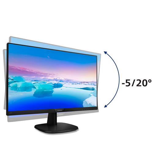 Philips V-line 243V7QDSB Full HD Monitor LCD - 16:9 - Preto - 60,5 cm (23,8") Viewable - WLED Backlight - 1920 x 1080 - 16