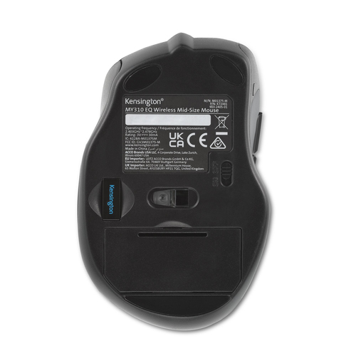 Kensington Pro Fit MY310 EQ Mittlere Größe Maus - Funkfrequenz - Optisch - Kabellos - 1600 dpi Auflösung - Scroll-Rad - 1 