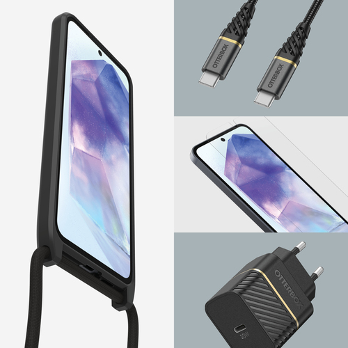 OtterBox React Estojo de transporte Samsung Smartphone - Preto - Resistente a quedas - Plástico, Nylon Corpo - 175 mm Altu