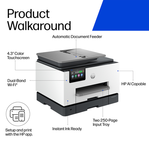 HP OfficeJet Pro 9132 Wireless All-in-One Color Printer, Two-sided printing; Copier, Scanner. Print technology: Thermal in