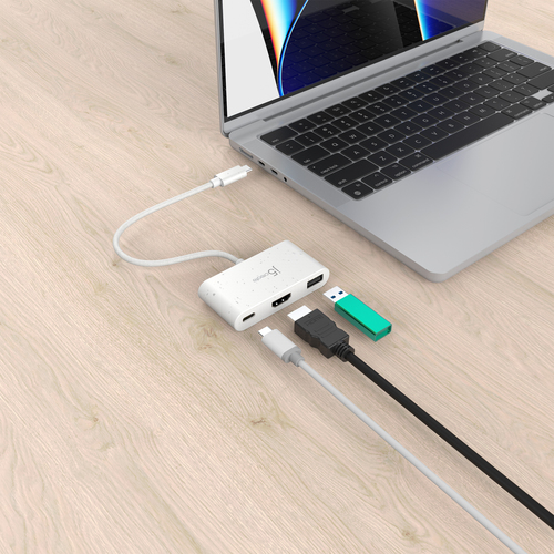 j5create JCA379EW-N Umweltfreundlicher USB-C®-zu-HDMI™- & USB™-Anschluss Typ A mit Power Delivery. Hostschnittstelle: USB 