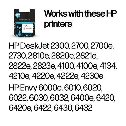 HP 305 Tintenstrahl Tintenpatrone - Dreifarbig - Originaler Pack