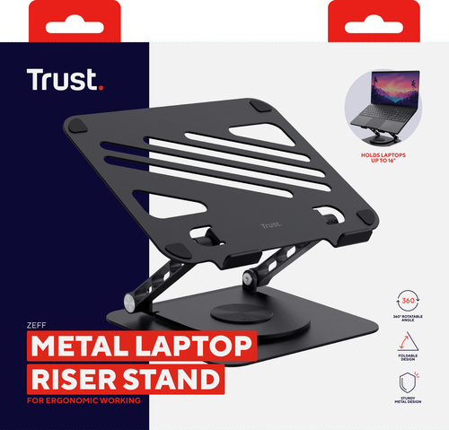 Trust Höhenverstellbar Notebook-Ständer - Bildschirmgröße: Bis zu 40,6 cm (16 Zoll) - 10 kg TragfähigkeitDisplay Type Supp