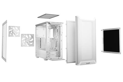 be quiet! Pure Base 501 Pure Base 501 Airflow Window White Computergehäuse - ATX, Micro ATX, Mini ATX Motherboard Supporte