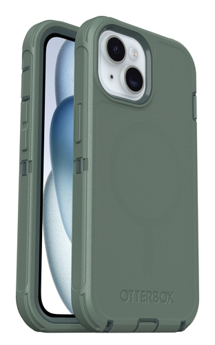 OtterBox Defender Case for Apple iPhone 14, iPhone 13, iPhone 15 Smartphone - Forest Ranger (Green) - Wireless Charging Co