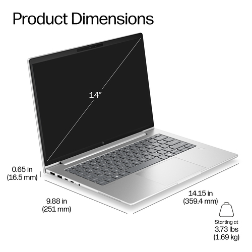 HP EliteBook 6 G2i 35.6 cm (14") Notebook - WUXGA - Intel Core 5 Series 3 320 - 16 GB - 512 GB SSD - Smart Card Reader - P