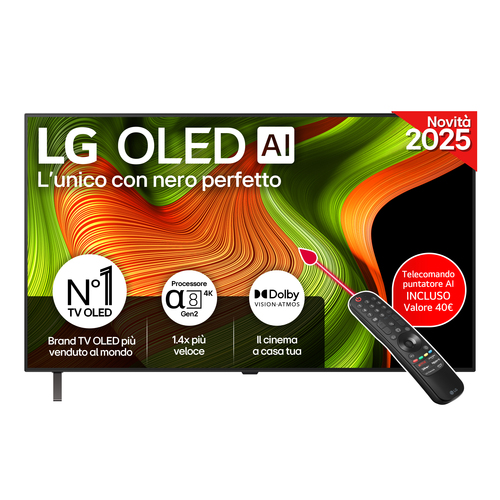 LG OLED AI OLED48B56LA TV Serie B5 48'' 4K, α8 Gen2, Dolby Vision, 20W, 4 HDMI con VRR 120Hz, G-Sync, Smart TV WebOS 25. D
