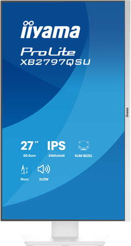 27IN WHITE IPS 4-SIDE SLIM BEZEL EYECOMFORT 2560X1440 15CM