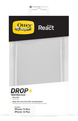 OtterBox React Estojo para Apple iPhone 14 Plus Smartphone - Claro - Varejo - Resistente a quedas, Resistente a arranhões 