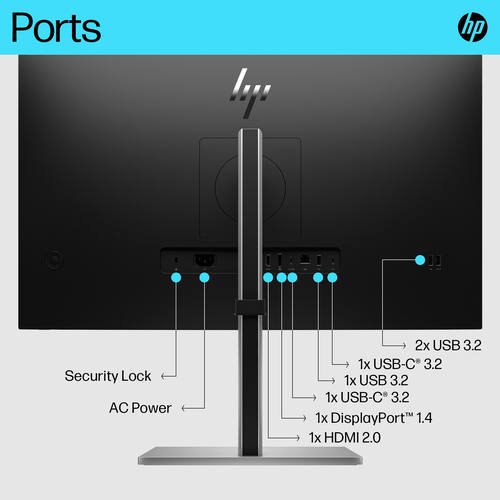 HP E-Series E27k G5 4K USB-C Monitor. Display diagonal: 68.6 cm (27"), Display resolution: 3840 x 2160 pixels, HD type: 4K