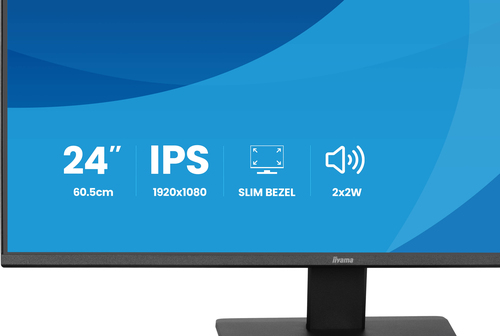 iiyama ProLite X2491HS-B1 24 Zoll Klasse Full HD LED-Monitor - 16:9 Format - Mattschwarz - 60,5 cm (23,8 Zoll) Viewable - 