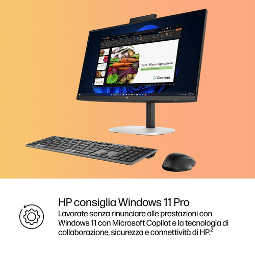HP ProStudio 4 All-in-One G1i 23.8 inch Desktop AI PC. Dimensioni diagonale schermo: 60,5 cm (23.8"), Tipologia HD: Full H