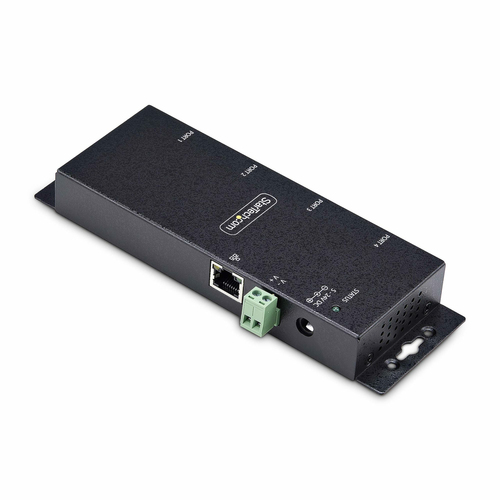 StarTech.com 4-Port Serial to Ethernet Adapter, IP Serial Device Server For Remote RS232 Devices, Wall/DIN Rail Mount, LAN