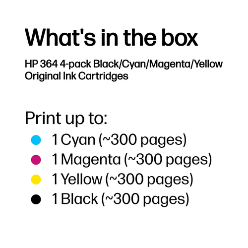 HP 364 Original Alto Yield Jato de tinta Tinteiro - Amarelo, Ciano, Magenta, Preto - 4 / Pack
