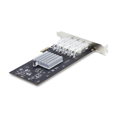 StarTech.com 4-Port GbE SFP Network Card, PCIe 2.0 x2 (x4, x8, x16 Compatible), Intel I350-AM4, Copper/Fiber Optic, Gigabi