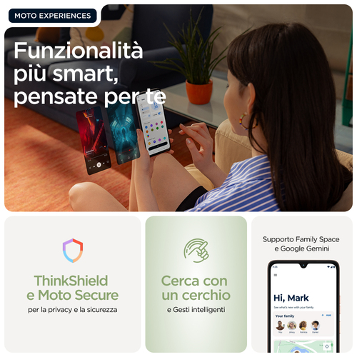 Motorola moto g06 . Dimensioni diagonale schermo: 17,5 cm (6.88"), Risoluzione del display: 1640 x 720 Pixel. Frequenza de