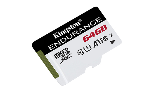 Kingston Technology High Endurance. Capacity: 64 GB, Flash card type: MicroSD, Flash memory class: Class 10, Internal memo