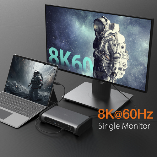 j5create JTD568 Thunderbolt 4 Docking Station für Smartphone, Monitor, Speicherkartenleser, Notebook - Ladefunktion - Spei