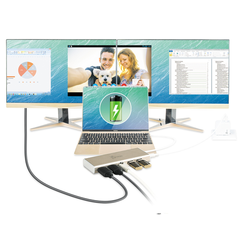 j5create USB-Typ C Docking Station - USB Typ C - 2 x HDMI-Anschlüsse - HDMI
