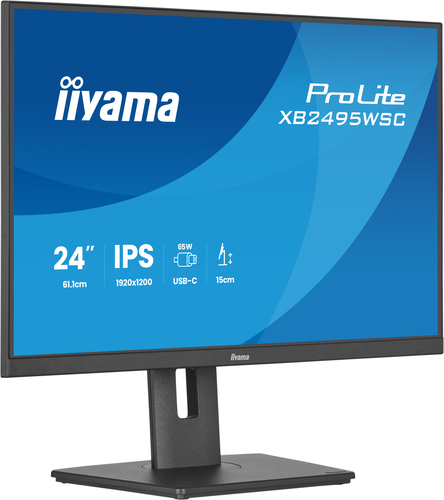 iiyama ProLite XB2495WSC-B1 24 Zoll Klasse WUXGA LED-Monitor - 16:10 Format - Mattschwarz - 61,2 cm (24,1 Zoll) Viewable -