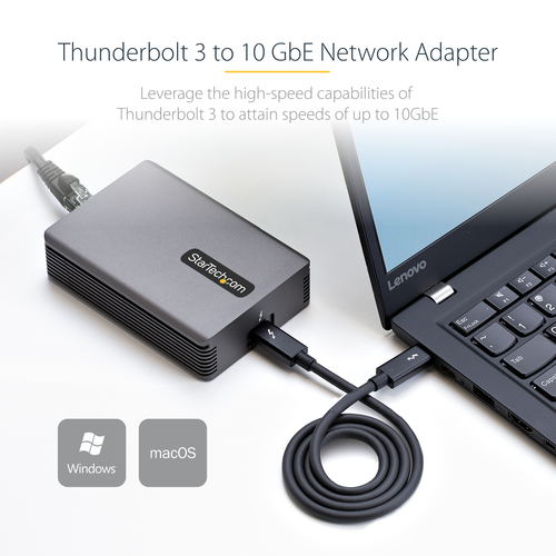 StarTech.com 10Gigabit Ethernet Card for Access Point, Switch - 10GBase-T - Portable - TAA Compliant - Thunderbolt 3 - Mar