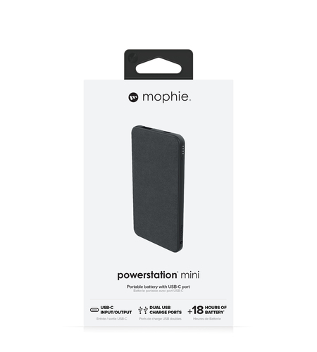 mophie powerstation 5K (2019)(Black). Battery capacity: 5000 mAh. USB A output ports: 1, USB Type-C ports quantity: 1. Pro