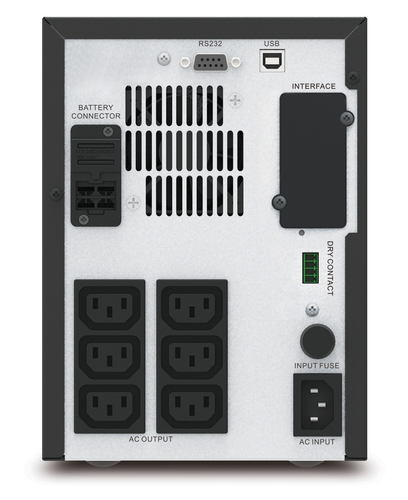 APC Easy UPS SMV. USV-Topologie: Line-Interaktiv, Ausgangskapazität: 0,75 kVA, Ausgangsleistung: 525 W. AC-Steckertypen: I