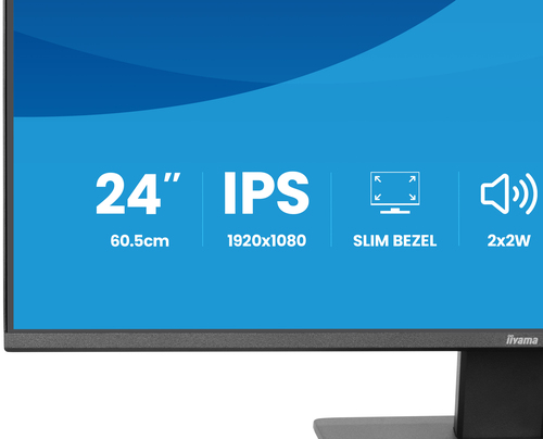 Moniteur LED iiyama ProLite X2493HSU-B1 24" Classe Full HD - 16:9 - Noir mat - 60,5 cm (23,8") Viewable - Technologie IPS 
