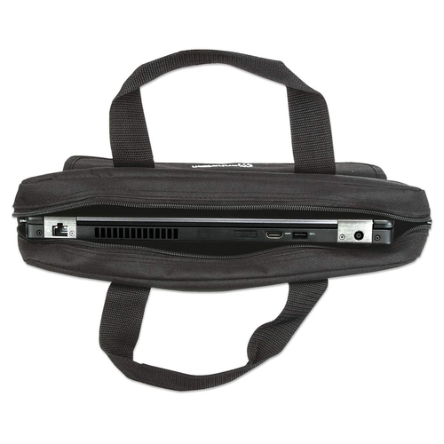 Manhattan London Laptop Bag 14.1", Top Loader, Black, LOW COST, Accessories Pocket, Shoulder Strap (removable), Notebook C