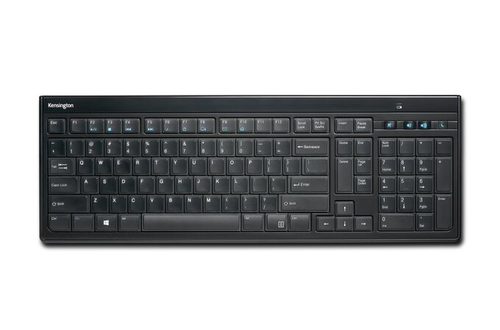 Kensington Advance Fit Keyboard - Wireless Connectivity - Black - 10 m - 2.40 GHz - Volume Control, Multimedia, Mute, Slee