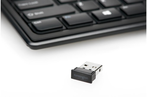 Kensington Advance Fit Keyboard - Wireless Connectivity - Black - 10 m - 2.40 GHz - Volume Control, Multimedia, Mute, Slee