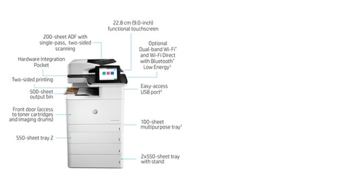 HP Color LaserJet Enterprise MFP M776dn. Print technology: Laser, Printing: Colour printing, Maximum resolution: 1200 x 12