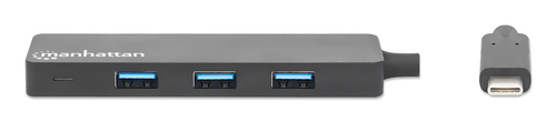 Manhattan 164924 USB Hub - USB Type C - External - Black - 4 Total USB Port(s) - Linux, Mac, PC