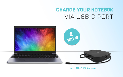 i-tec USB Type C Docking Station for Tablet, Notebook, Monitor - 100 W Power Supply - 2 Displays Supported - 4K - 3840 x 2