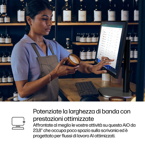 HP ProStudio 4 All-in-One G1i 23.8 inch Desktop AI PC. Dimensioni diagonale schermo: 60,5 cm (23.8"), Tipologia HD: Full H