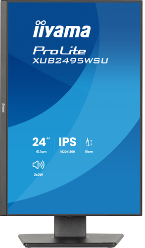 iiyama ProLite XB2495WSU-B1 24 Zoll Klasse WUXGA LED-Monitor - 16:10 Format - Mattschwarz - 61,2 cm (24,1 Zoll) Viewable -