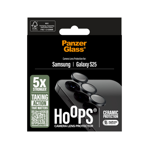 PanzerGlass Hoops Camera Lens Protector - Black - Ceramic Glass, Titanium, Tempered Glass