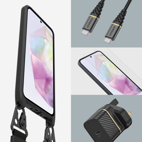OtterBox React Estojo de transporte Samsung Smartphone - Preto - Alça de pescoço