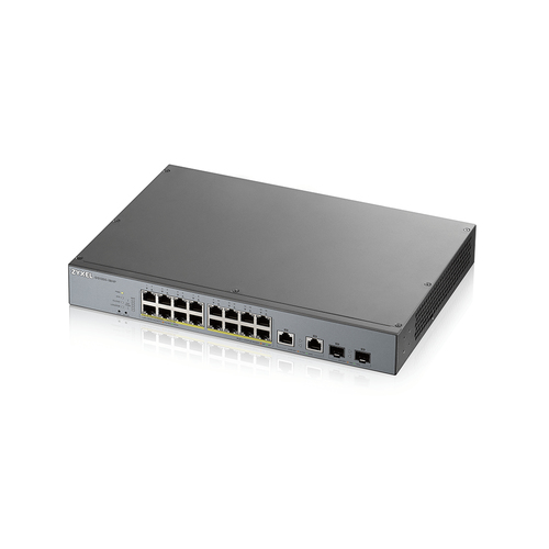 ZYXEL GS1350 GS1350-18HP 16 Ports Manageable Ethernet Switch - 2 Layer Supported - Modular - 2 SFP Slots - Twisted Pair, O