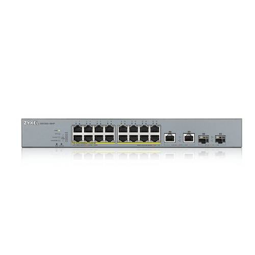 ZYXEL GS1350 GS1350-18HP 16 Ports Manageable Ethernet Switch - 2 Layer Supported - Modular - 2 SFP Slots - Twisted Pair, O