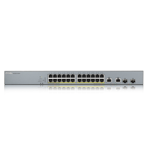 ZYXEL GS1350 GS1350-26HP 24 Ports Manageable Ethernet Switch - 2 Layer Supported - Modular - 2 SFP Slots - Twisted Pair, O