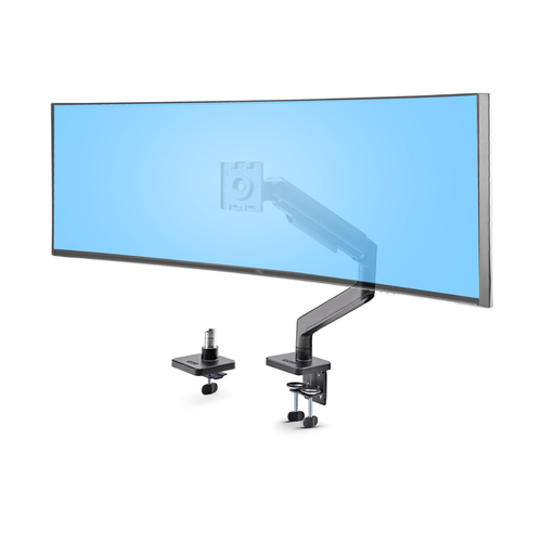 StarTech.com Monitor Desk Mount for up to 49in 32:9 Ultrawide Curved Screen, Mechanical Spring Arm, C-Clamp/Grommet, Max W