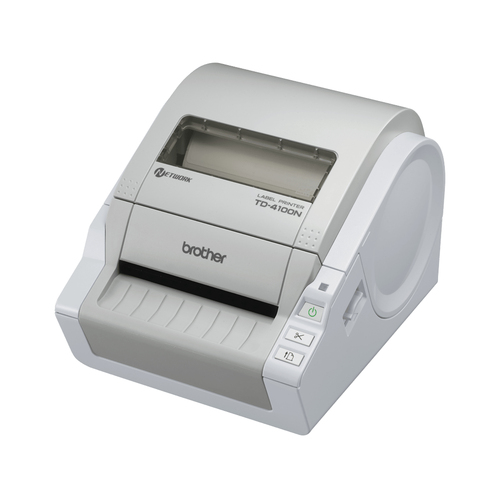 Brother TD-4100N Desktop Direct Thermal Printer - Monochrome - Label Print - Fast Ethernet - USB - Serial - With Cutter - 